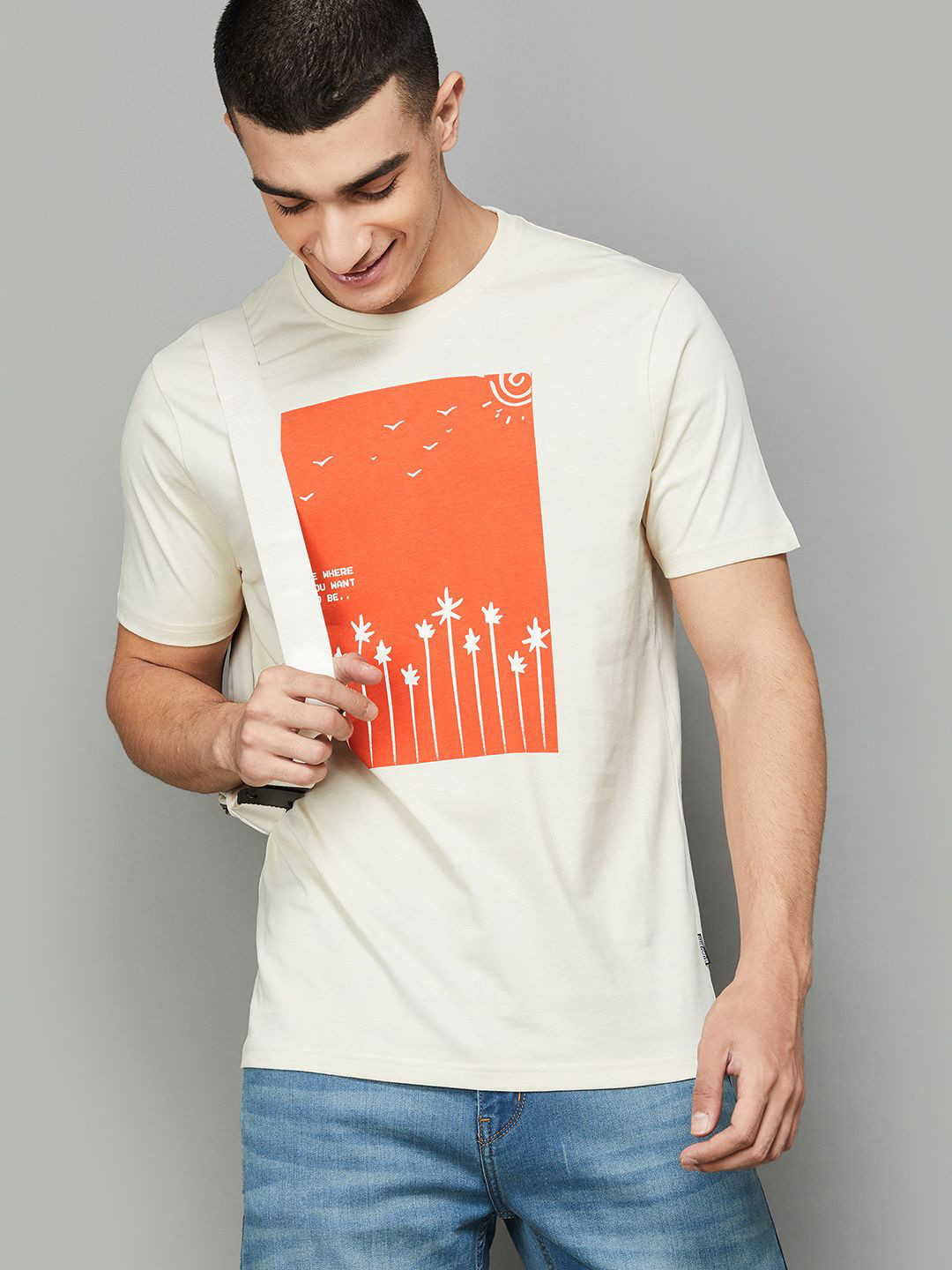 

Fame Forever by Lifestyle Men Sports Printed V-Neck Pockets T-shirt, Beige