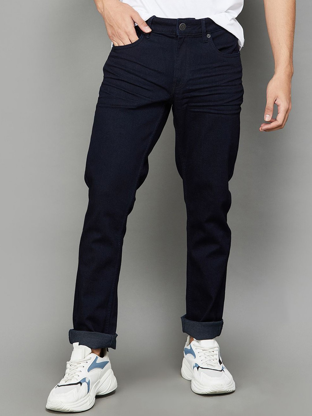 

Fame Forever by Lifestyle Men Skinny Fit Slash Knee Jeans, Blue