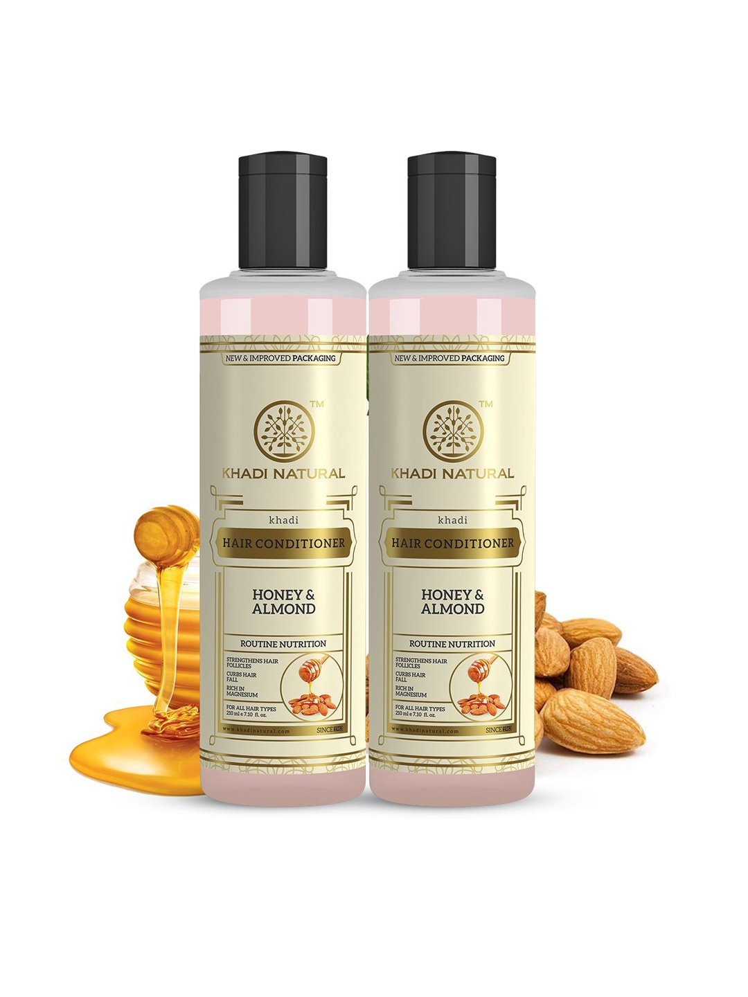

Khadi Natural Set Of 2 Honey & Almond Hair Conditioner - 210ml Each, Brown