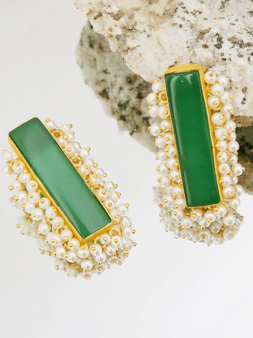 XAGO Contemporary Studs Earrings, Green