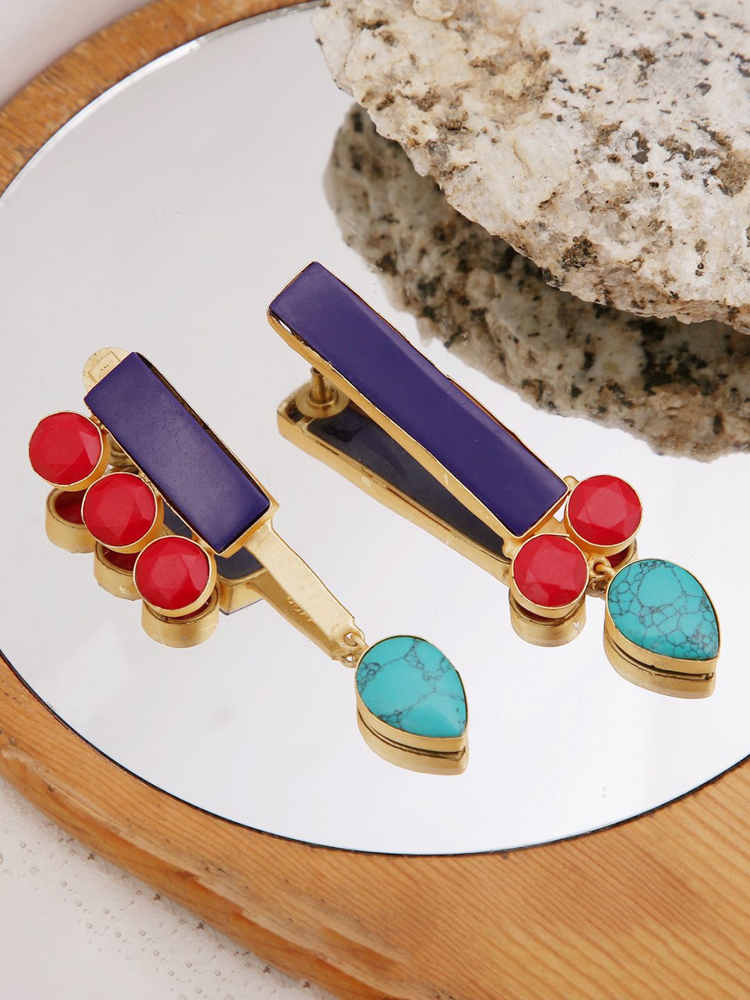 

XAGO Contemporary Hoop Earrings, Blue
