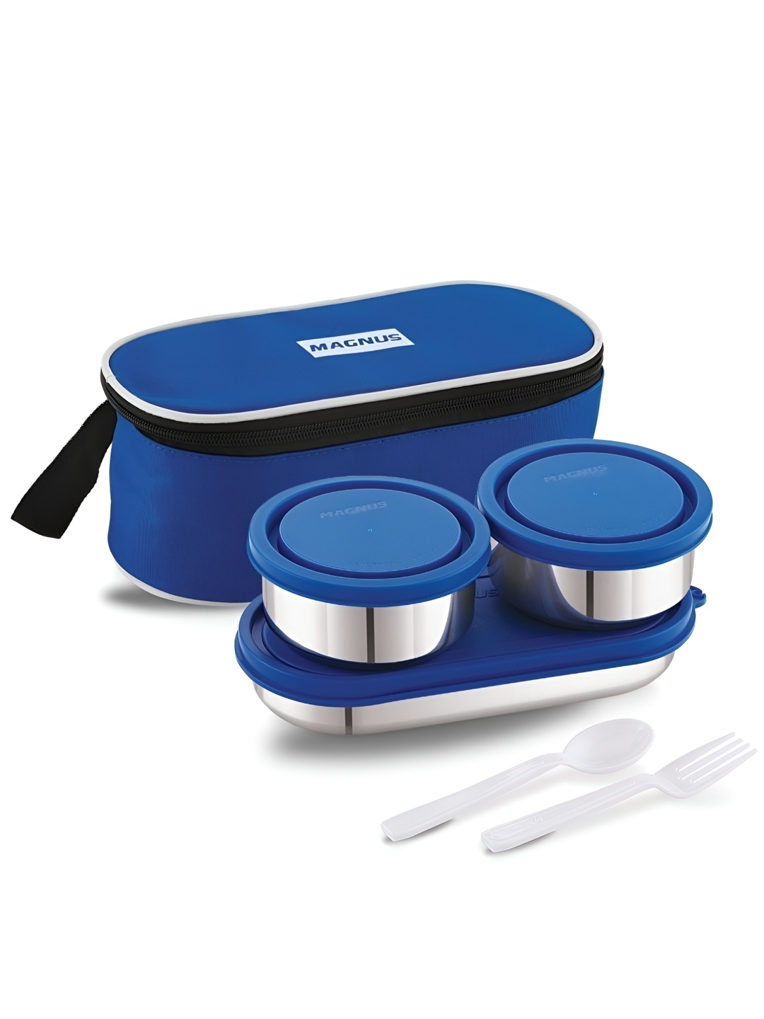 

MAGNUS Blue 2 Pieces Printed Stainless Steel Lunch Box With Cover