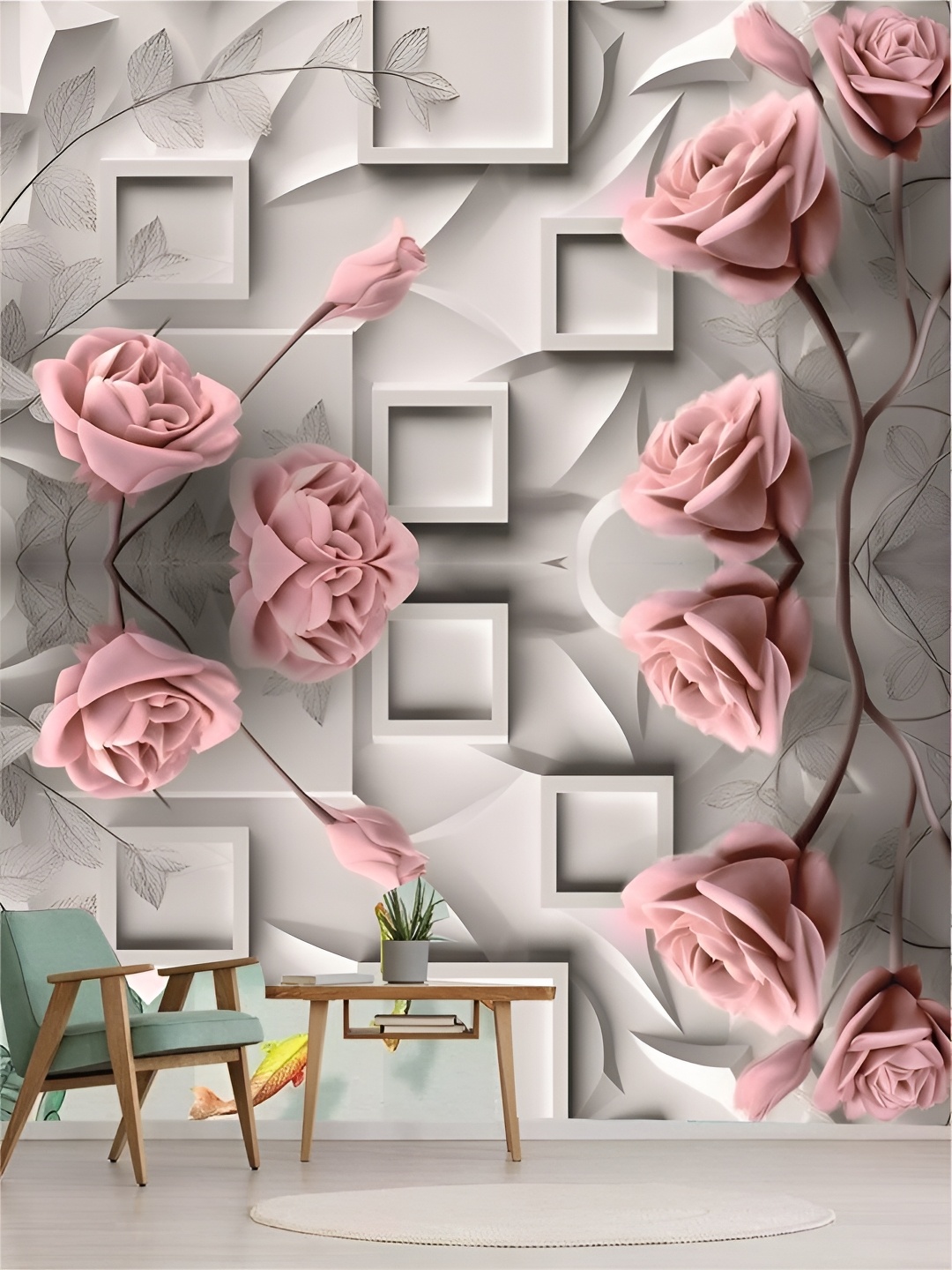 

Aura Grey & Peach-Colored 3D Printed Self-Adhesive Wall Sticker