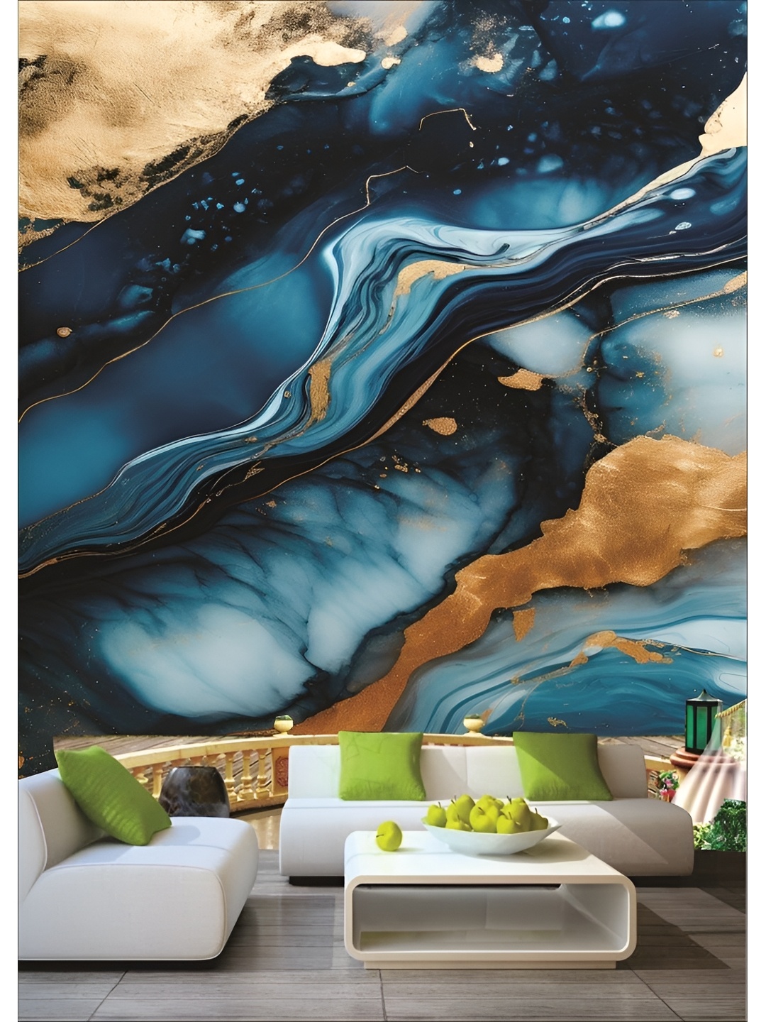 

Aura Blue & Brown 3D Printed Self Adhesive Wall Sticker