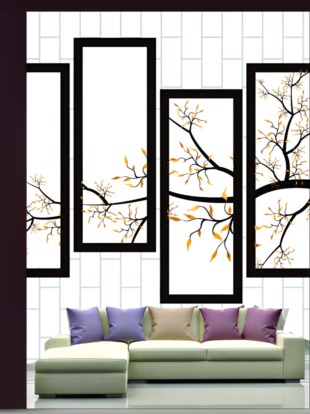 

Aura White & Black 3D Printed Self Adhesive Wall Sticker
