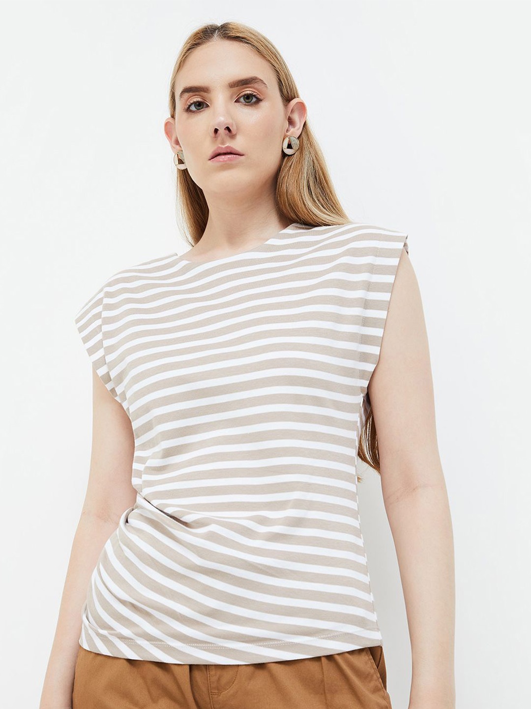 

CODE by Lifestyle Striped Cotton Top, White