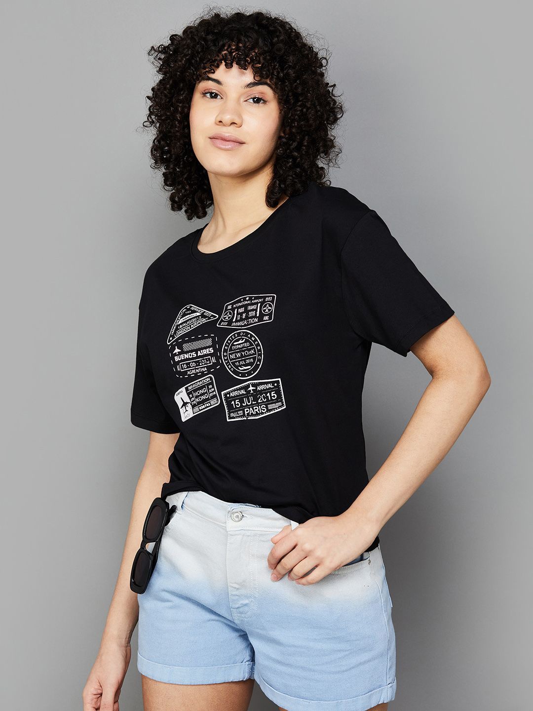 

Fame Forever by Lifestyle Print Cotton Top, Black