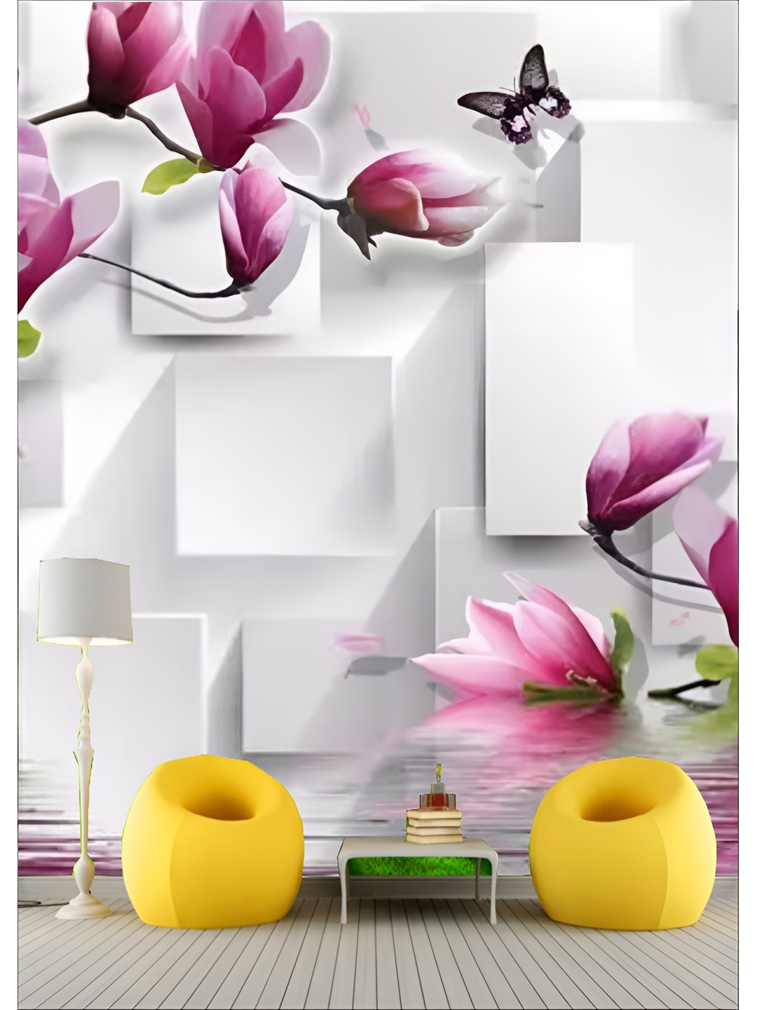 

Aura White & Pink 3D Printed Self Adhesive Wall Sticker