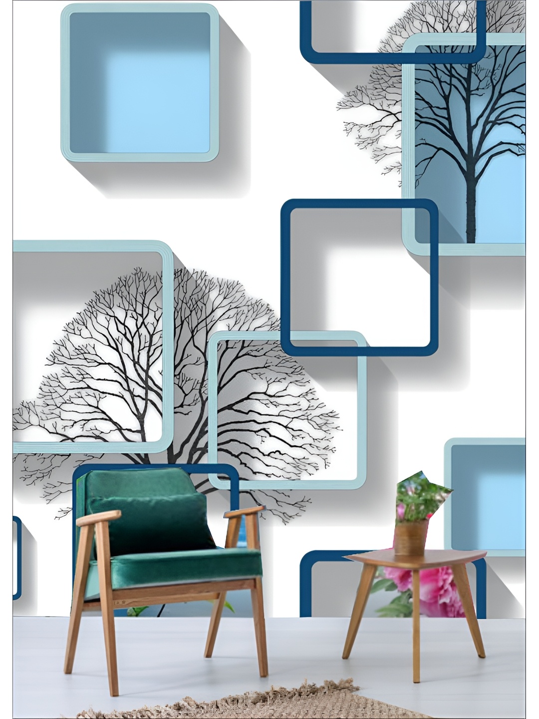 

Aura White & Blue Printed Self-Adhesive Wall Sicker