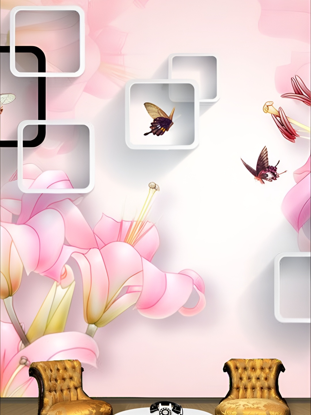 

Aura Grey & Pink Printed Self Adhesive Wall Sticker