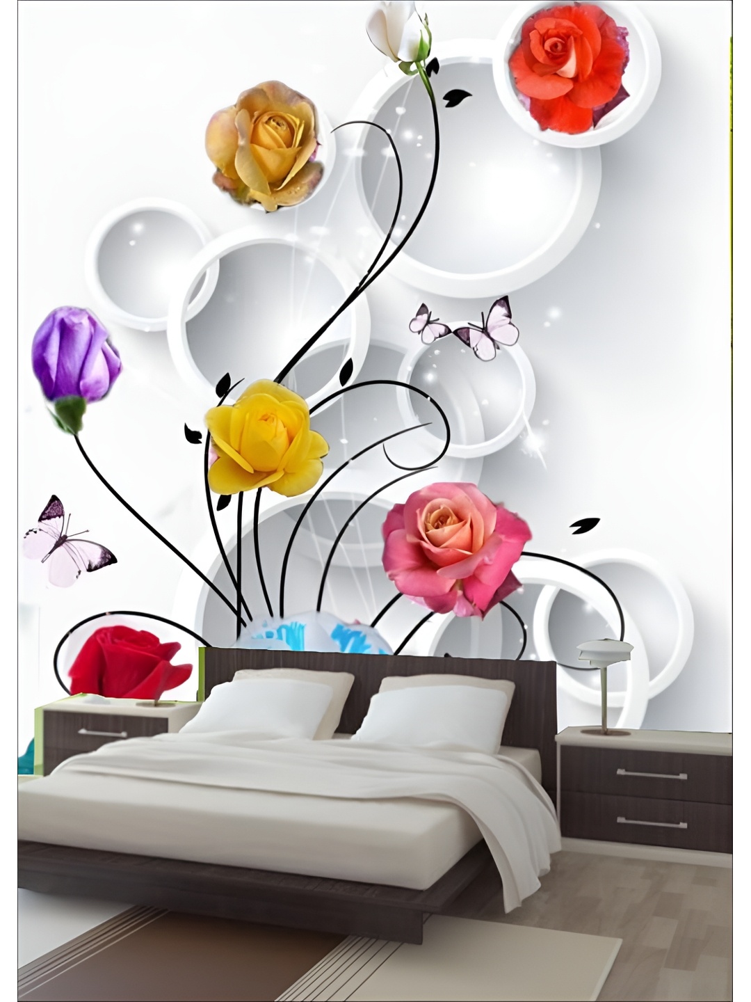 

Aura White & Black 3D Printed Self Adhesive Wall Sticker