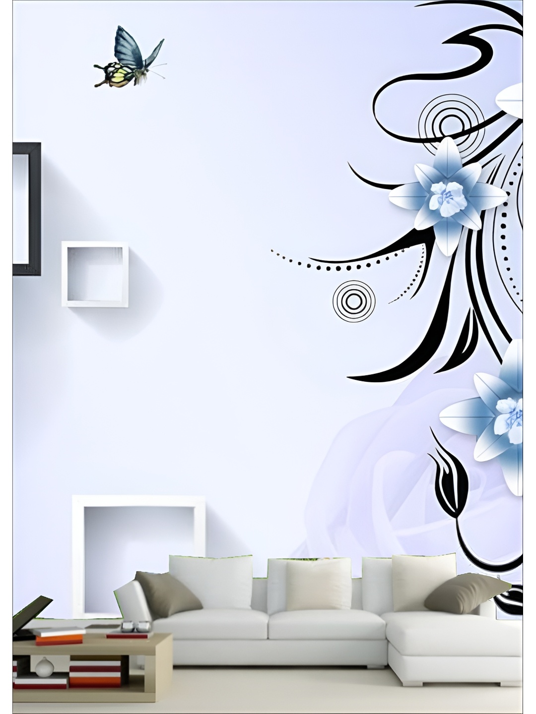 

Aura Purple & Black Liquid Floral 3D Printed Self Adhesive Wall Sticker