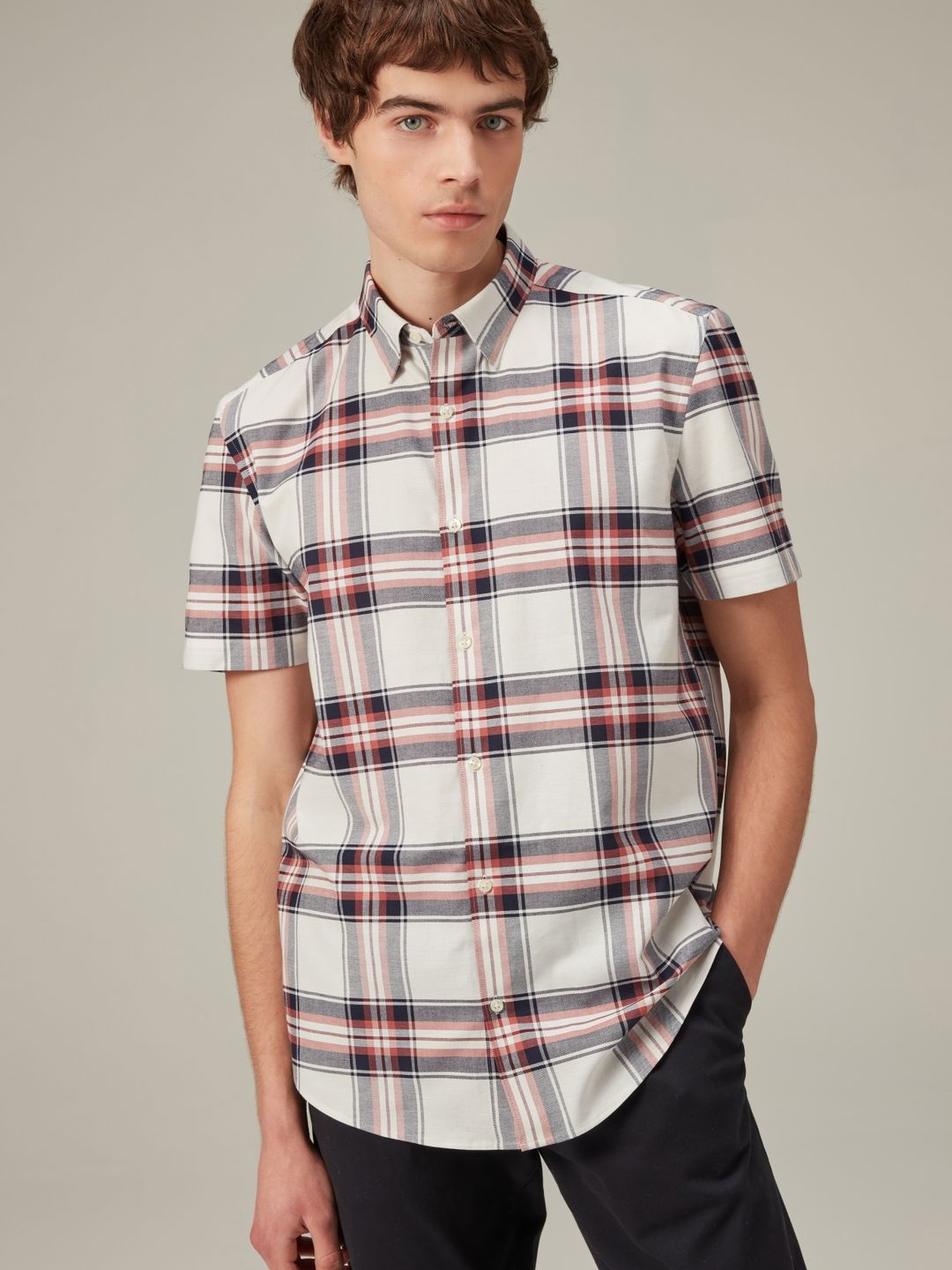 

NEXT Checked Casual Shirt, White