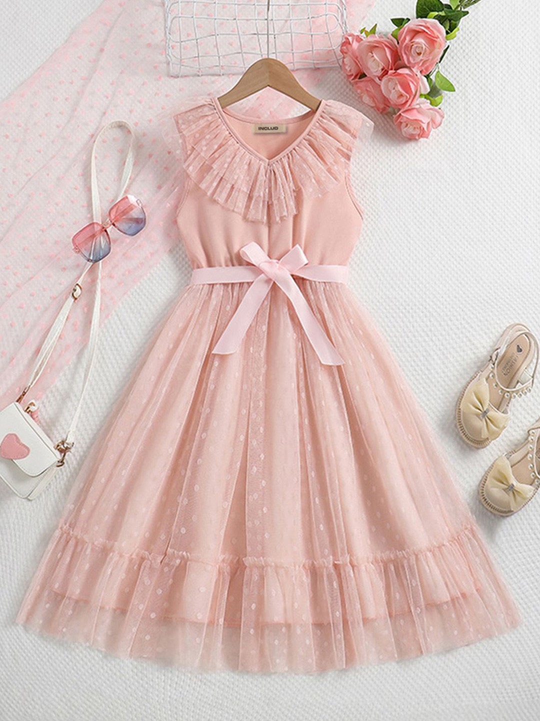 

INCLUD Fit & Flare Dress, Pink