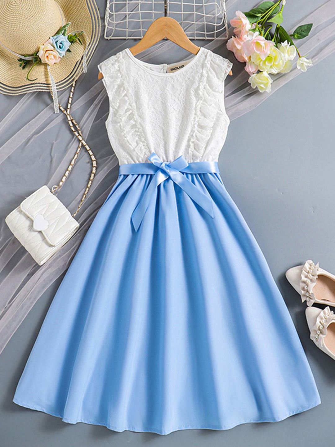 

INCLUD Fit & Flare Dress, Blue