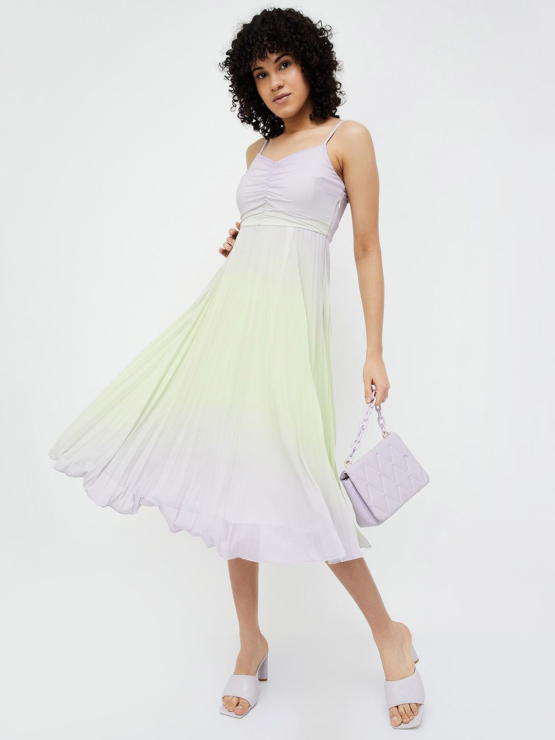 

Ginger by Lifestyle Colourblocked Empire Midi Dress, Multi