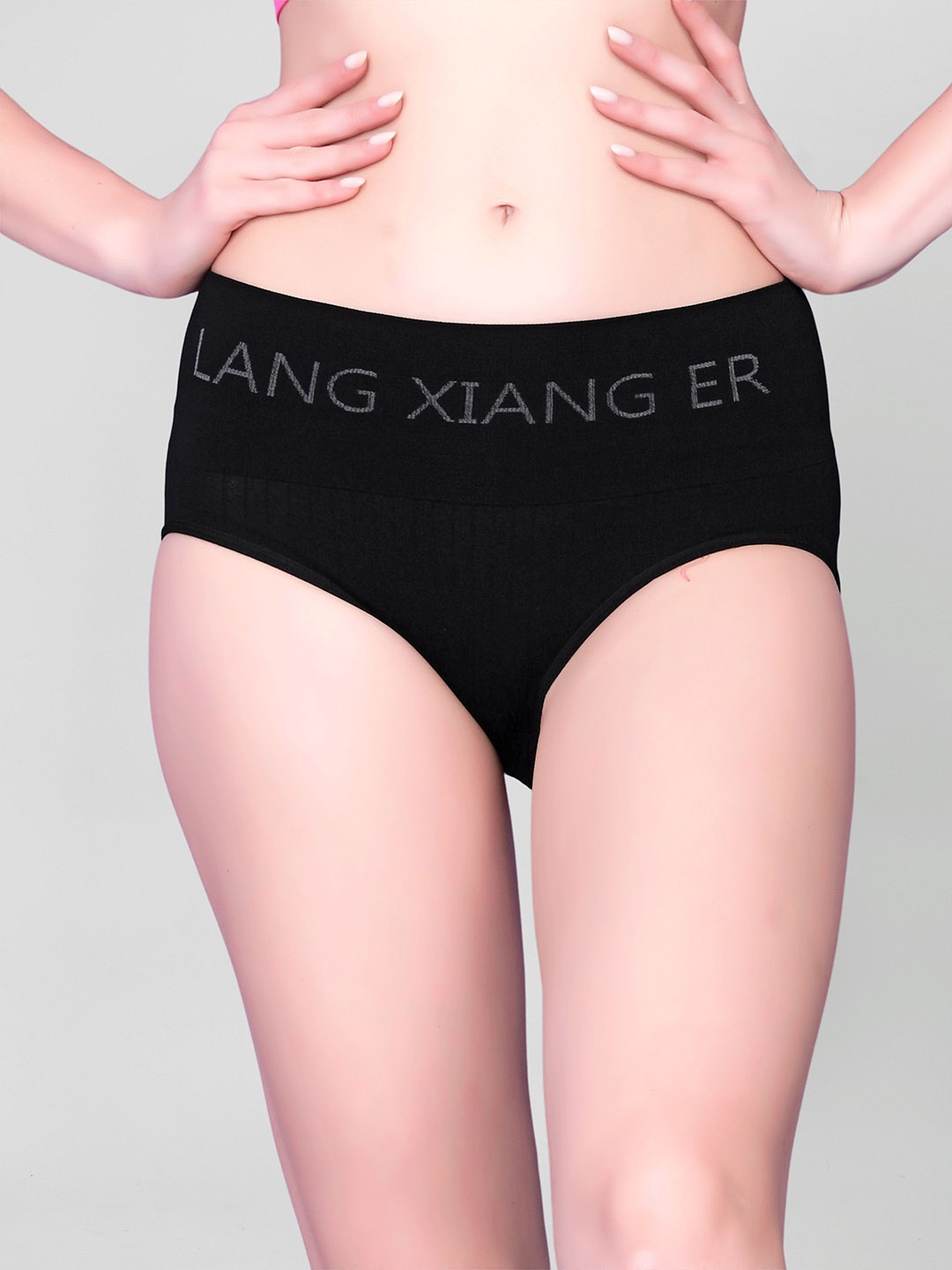 

Flenzy Mid-Rise Seemless Hipster Briefs- GP110_BK, Black