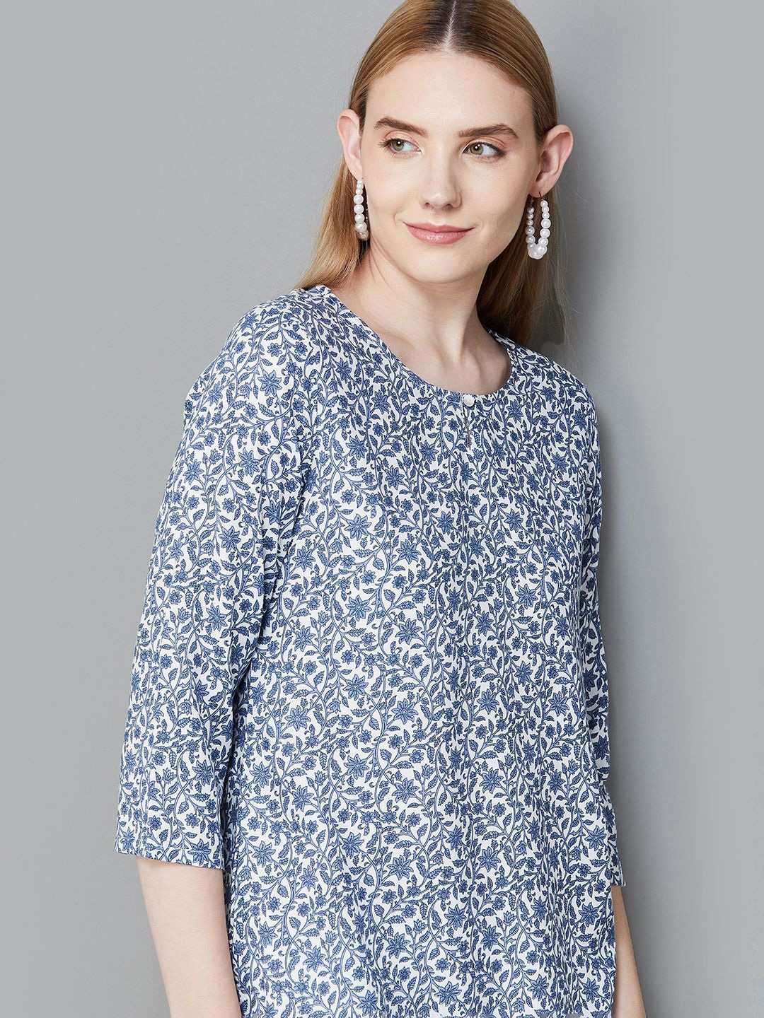 

Melange by Lifestyle Floral Printed Kurti, Violet