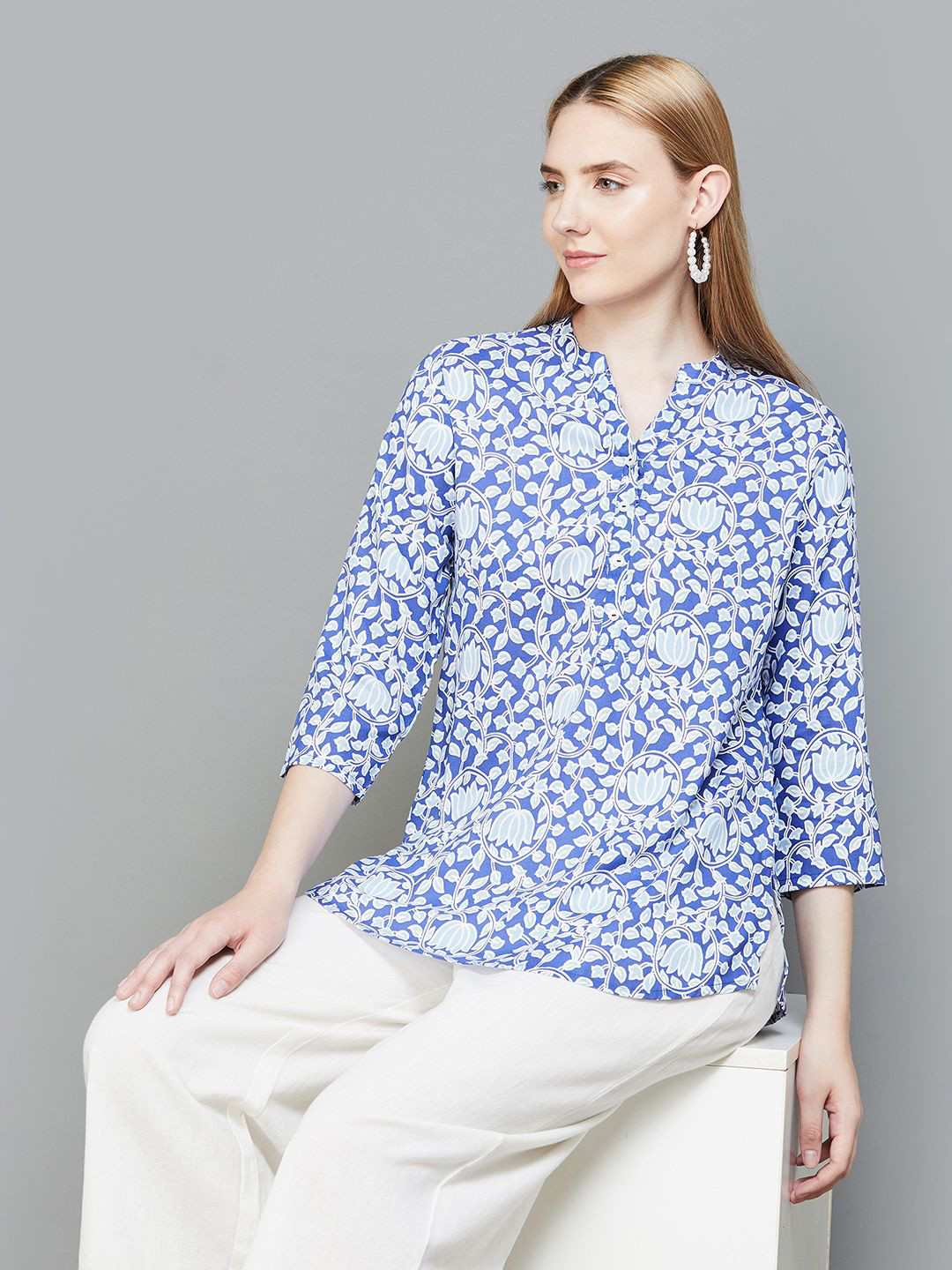 

Melange by Lifestyle Floral Printed Kurti, Violet