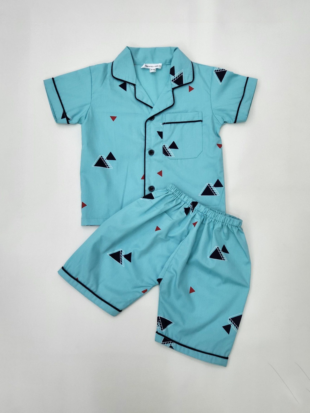

Freesia Array Unisex Kids Printed Night suit, Blue
