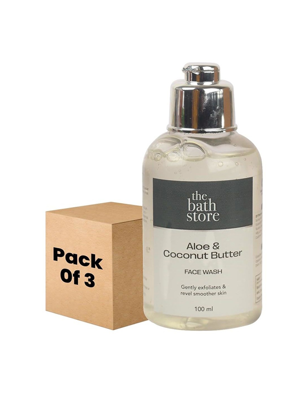 

The Bath Store Aloe & Coconut Butter Set Of 3 Face Wash - 100ml Each, Grey