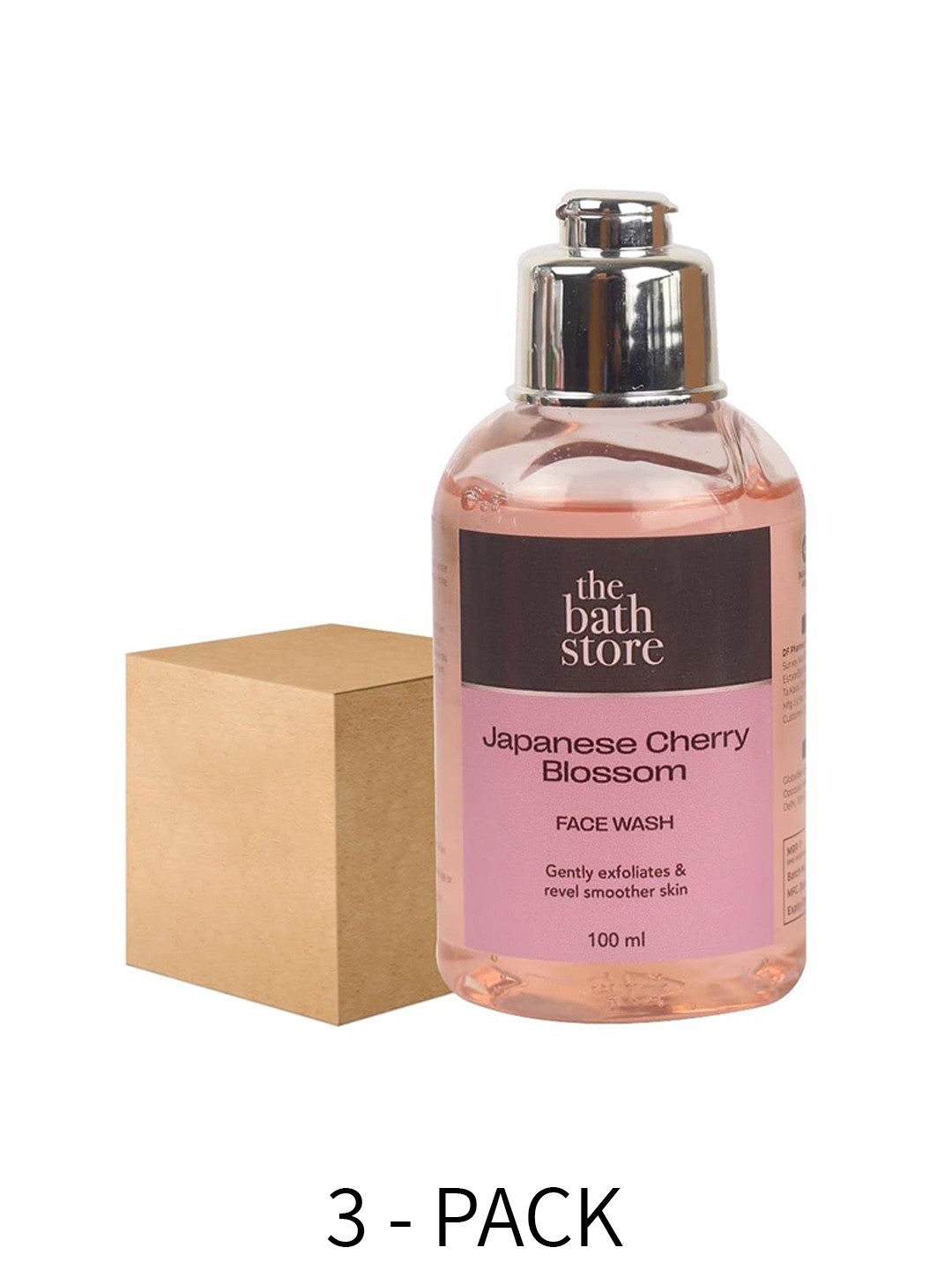 

The Bath Store Japanese Cherry Blossom Set Of 3 Face Wash For Deep Cleansing - 100ml Each, Pink