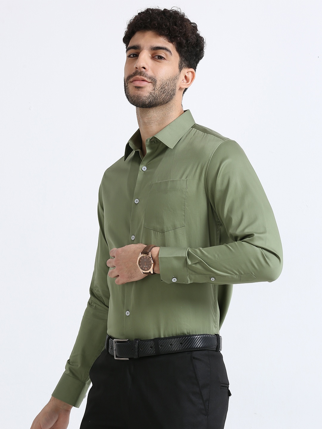 

THE FORMAL CLUB Giza Cotton Formal Shirt, Green