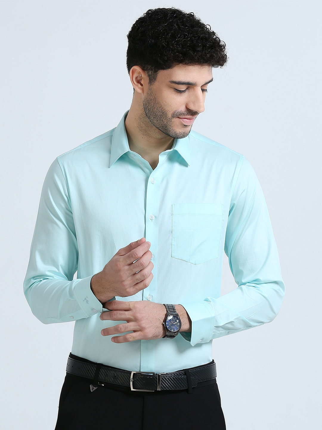 

THE FORMAL CLUB Giza Cotton Formal Shirt, Blue