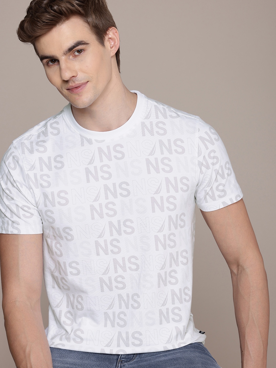 

Nautica Round Neck Typography Printed T-shirt, White