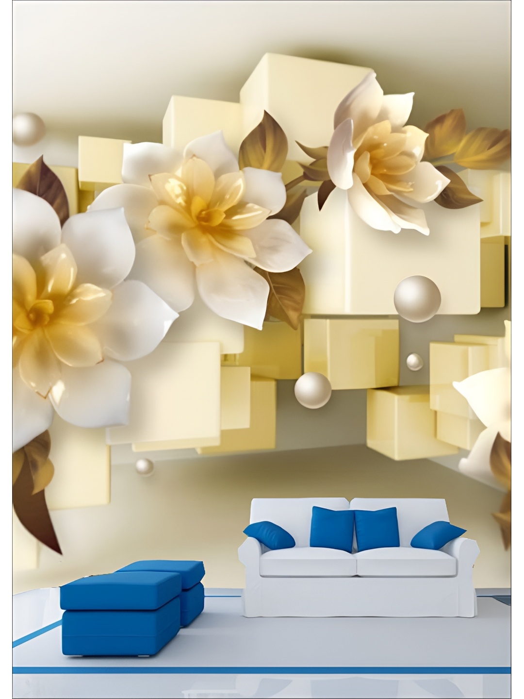 

Aura White & Brown 3D Printed Self Adhesive Wall Sticker