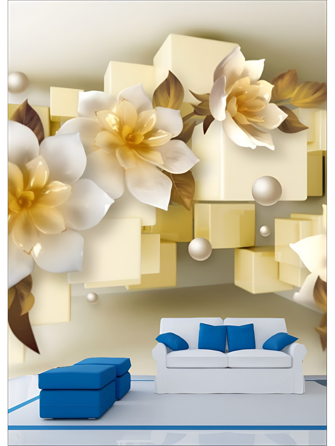 

Aura White & Brown 3D Printed Self Adhesive Wall Sticker