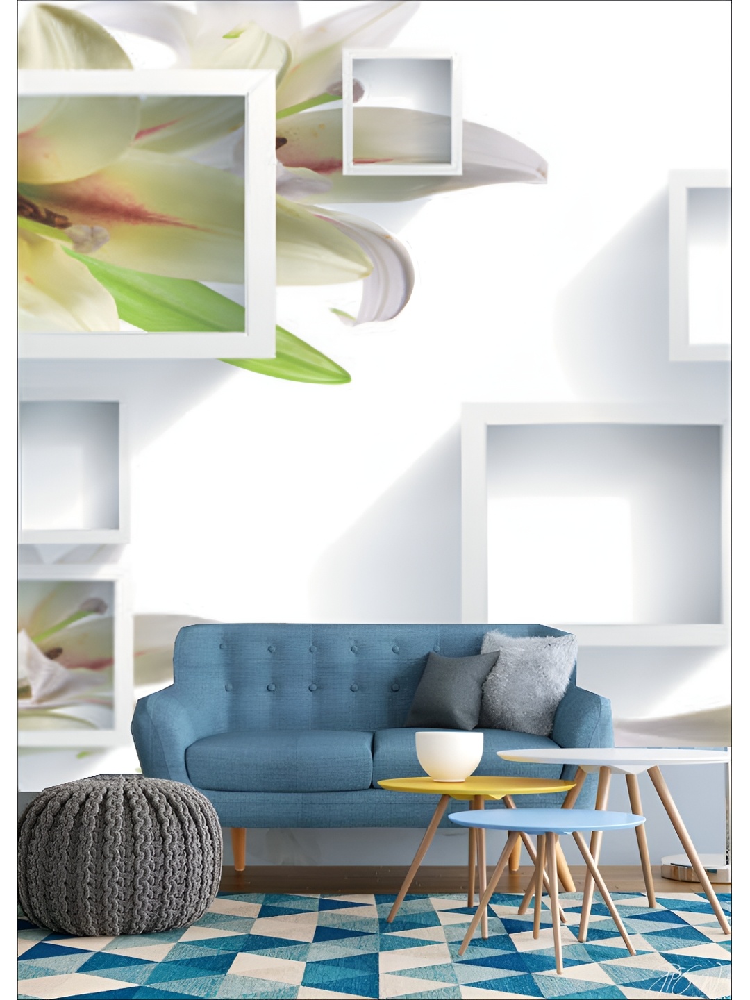 

Aura White & Green 3D Printed Self Adhesive Wall Sticker