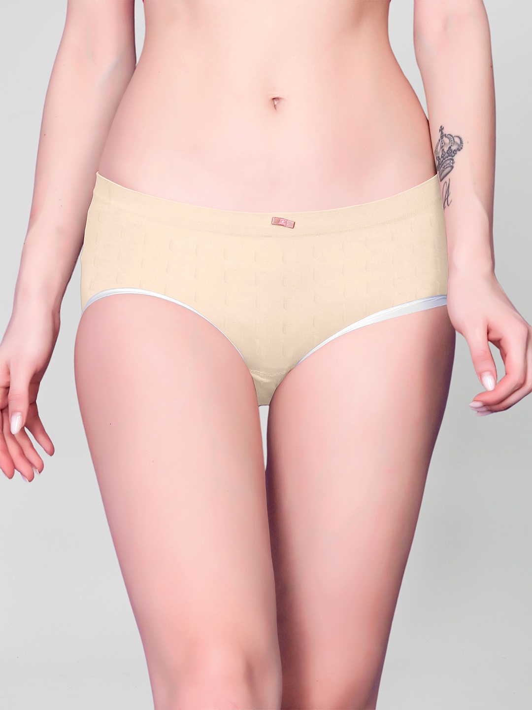 

Flenzy Mid-Rise Seemless Hipster Briefs- GP112_SK, Beige