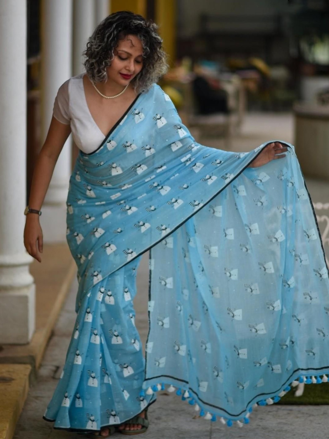 

Suta Pure Cotton Saree, Turquoise blue
