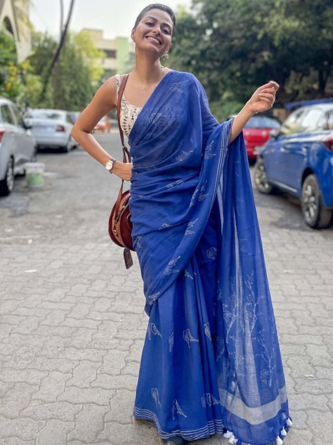 

Suta Pure Cotton Saree, Blue