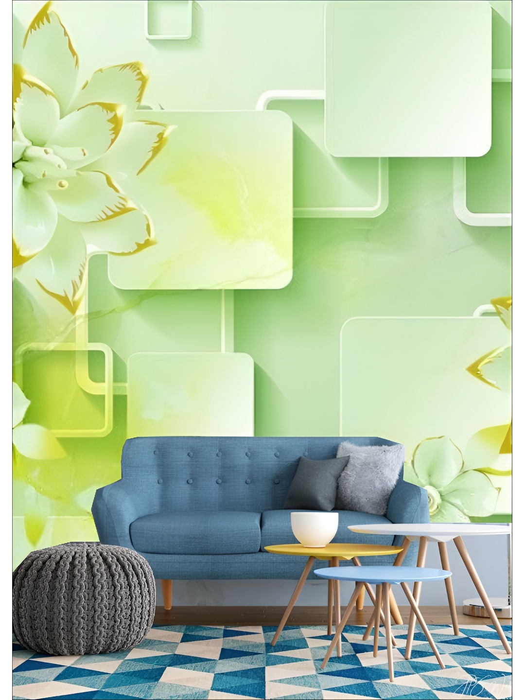 

Aura Green 3D Printed Self Adhesive Wall Sticker