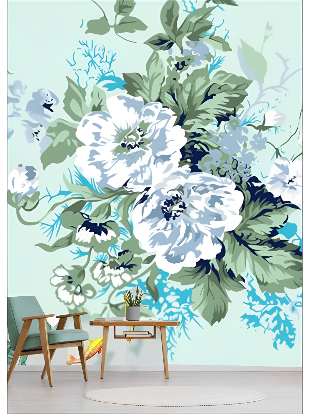 

Aura Green & White 3D Printed Self Adhesive Wall Sticker