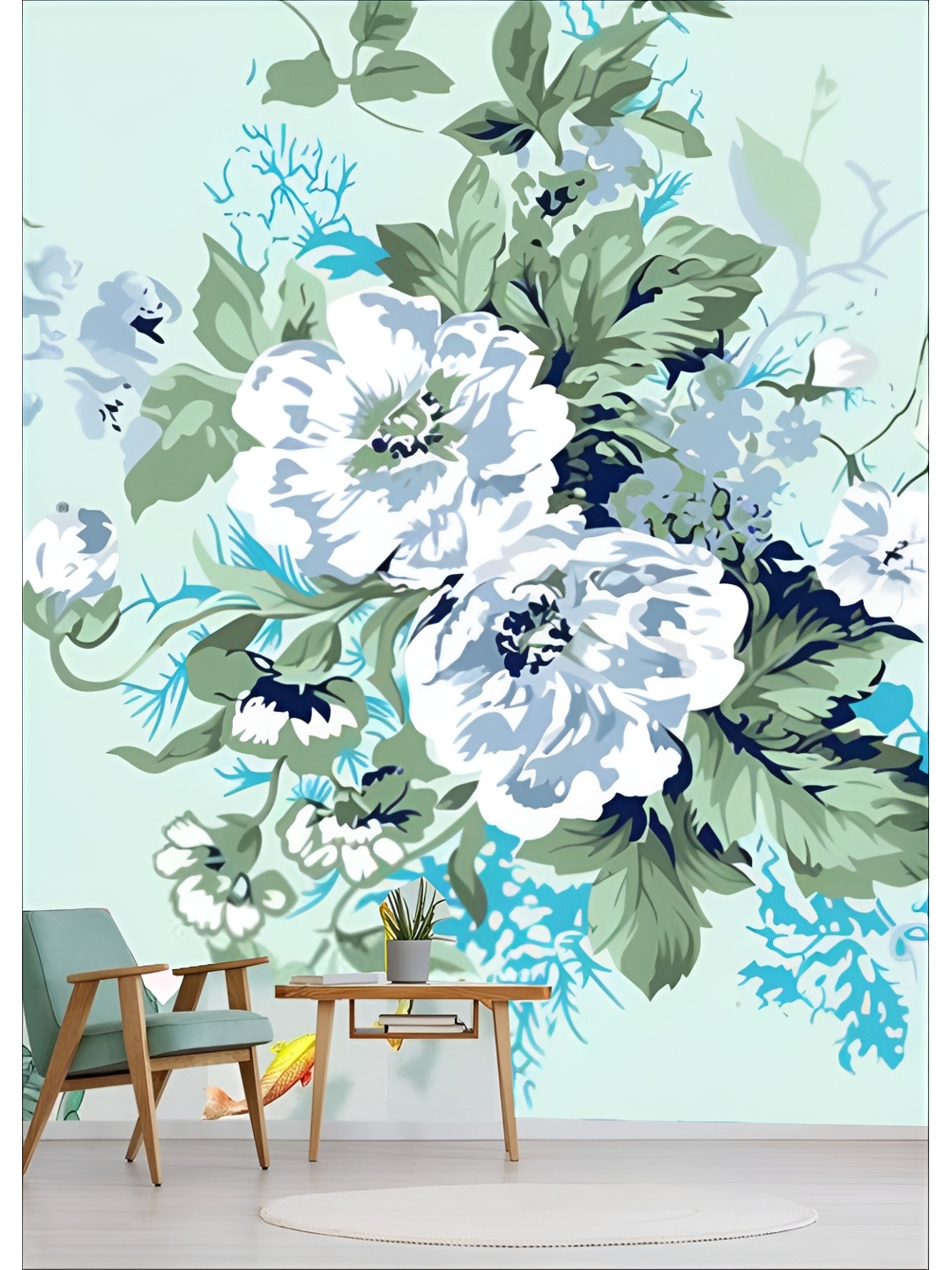 

Aura Blue 3D Printed Self Adhesive Wall Sticker, Multi