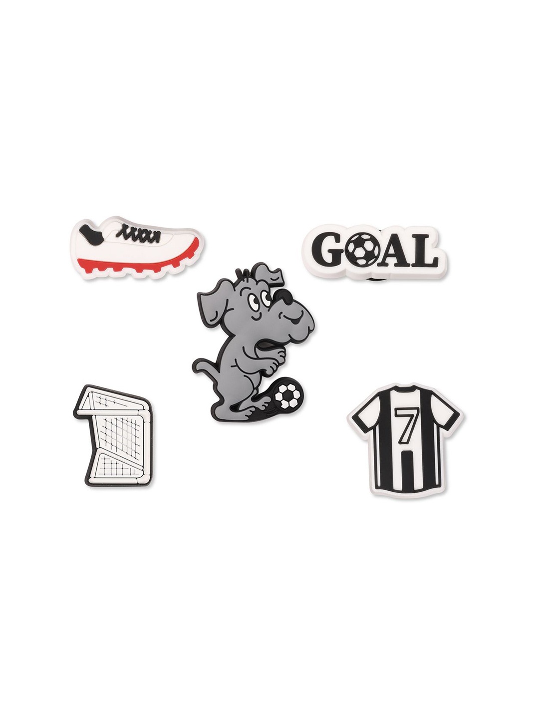 Crocs 5-Pcs Soccer Goal Shoe Charms Jibbitz, White