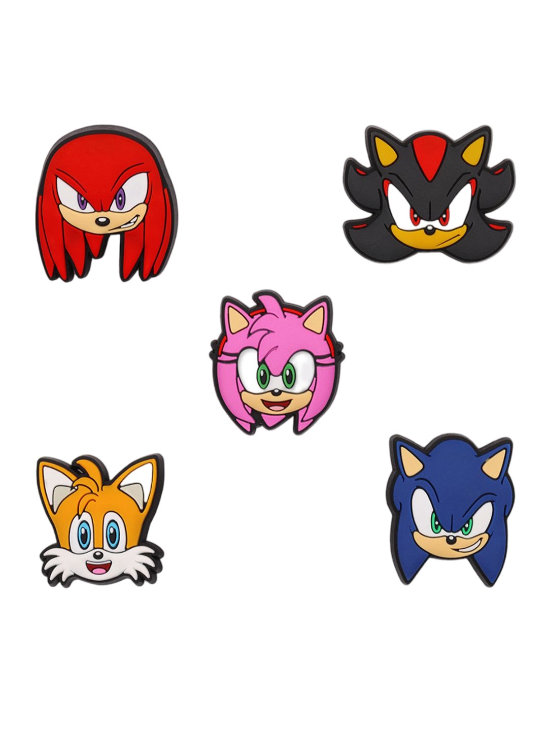 Crocs 5-Pcs Sonic The Hedge Hog Jibbitz, Black