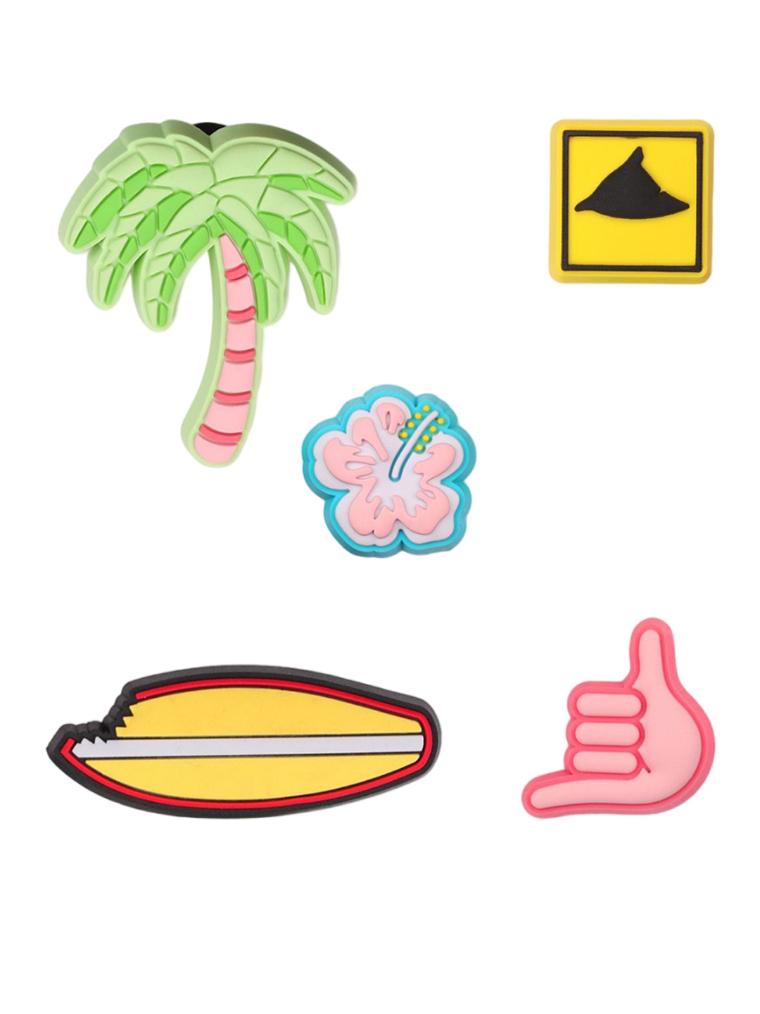 Crocs Set Of 5 Surfing Jibbitz Shoe Charms, Pink