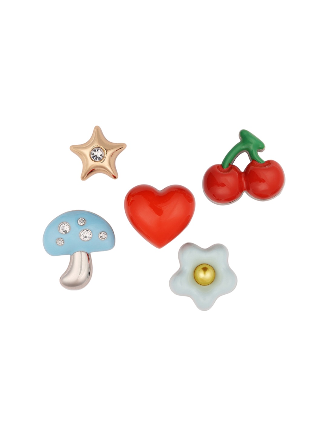 

Crocs Set Of 5 Puffy Metals Shoe Charms Jibbitz, Red