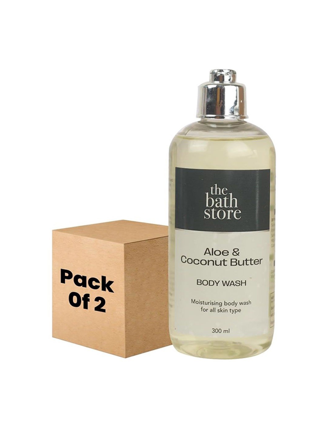 

The Bath Store Aloe & Coconut Butter Set Of 2 Body Wash - 300ml Each, Grey