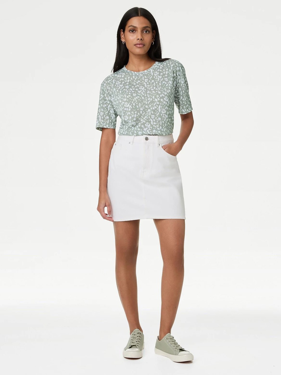 

Marks & Spencer Women Polo Collar Pockets T-shirt, Khaki