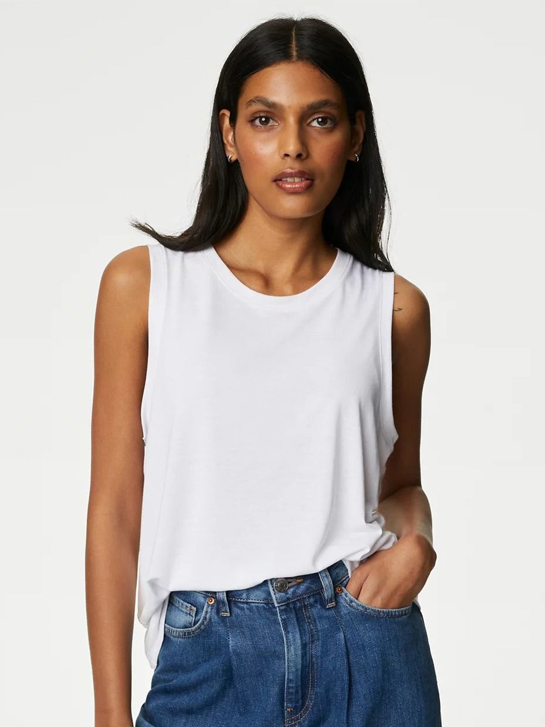 

Marks & Spencer Print Top, White