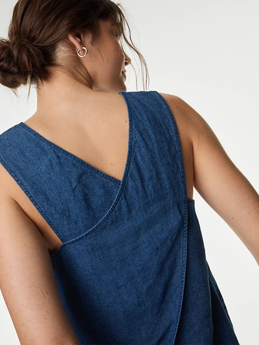 Marks & Spencer Styled Back Top, Blue