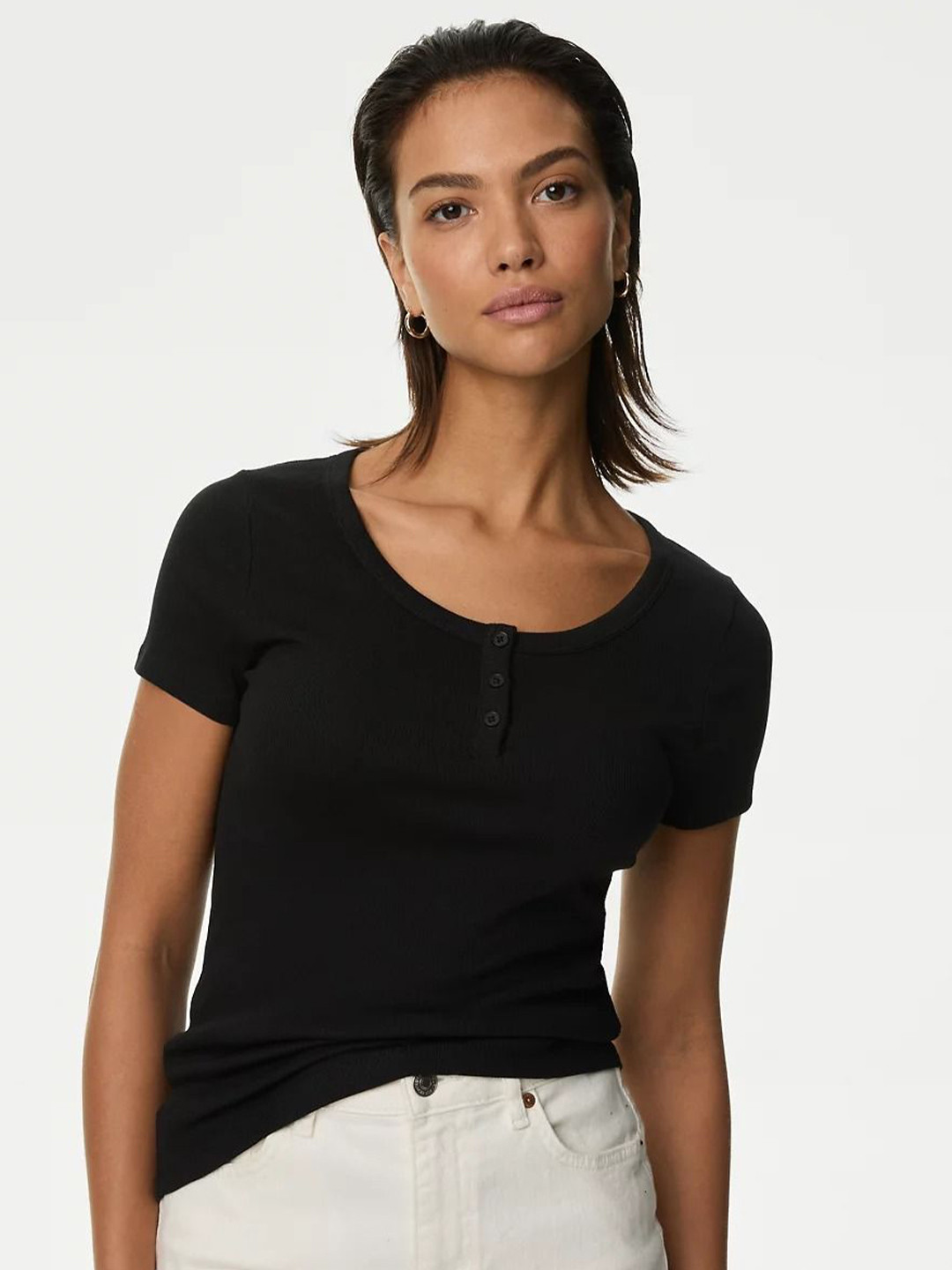 

Marks & Spencer Cotton Top, Black