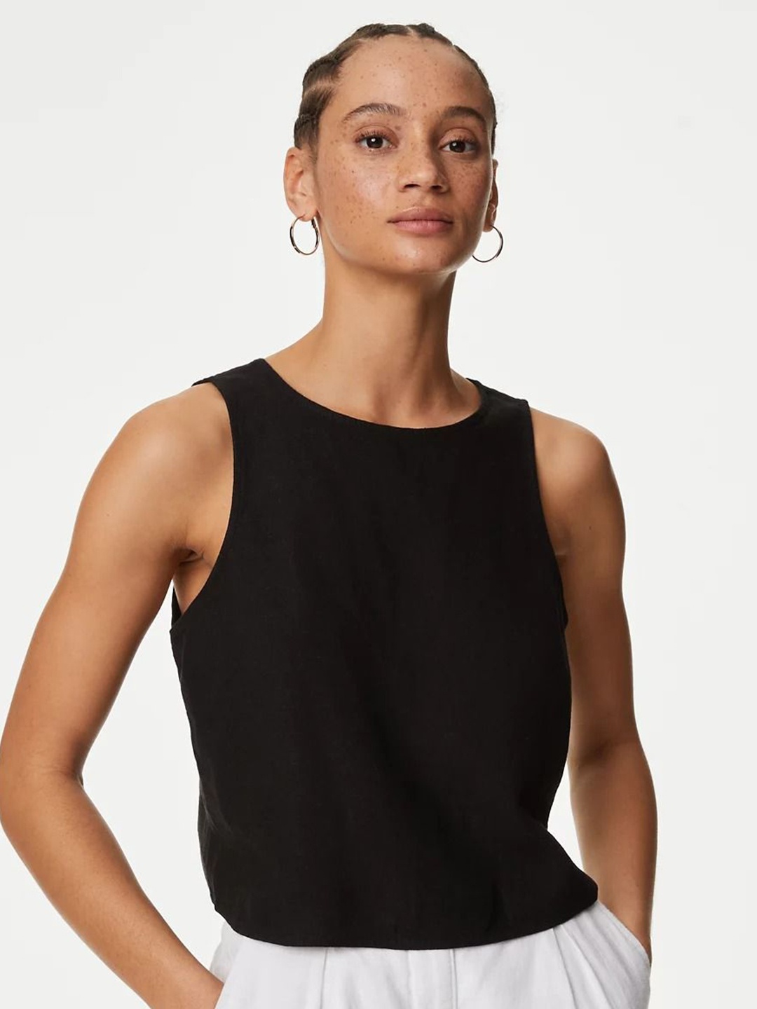

Marks & Spencer Keyhole Neck Top, Black