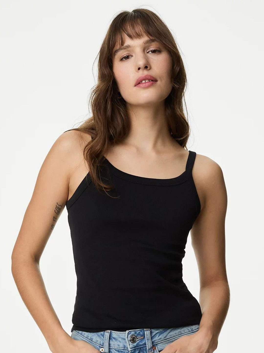 

Marks & Spencer Cotton Tank Top, Black