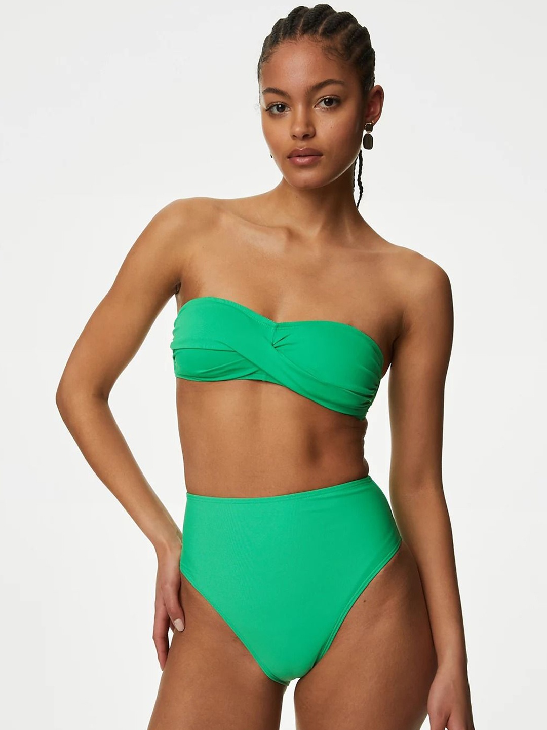 

Marks & Spencer Shoulder Straps Swim Top, Green